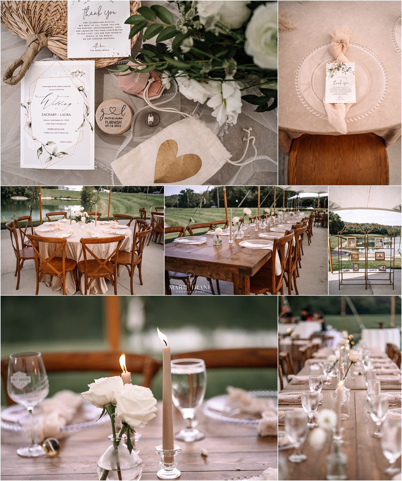 collection of detail images from a boho wedding at Indie Hollow