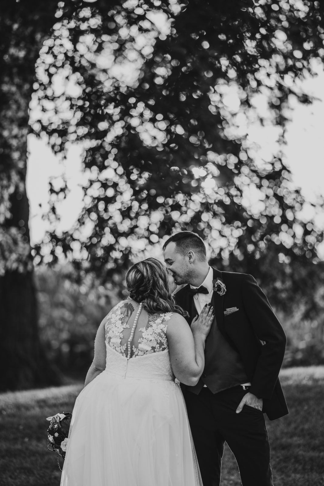 black and white bride and groom image 